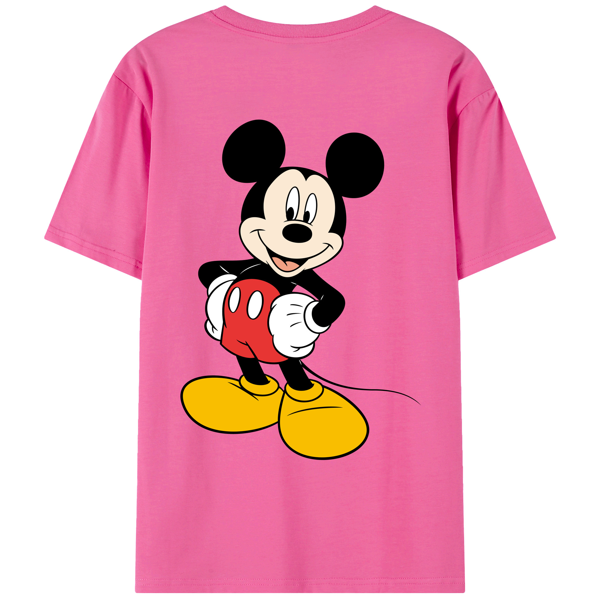 （画像用） ミッキーマウス Mickey Mouse レディース半袖Tシャツ(バックプリント)